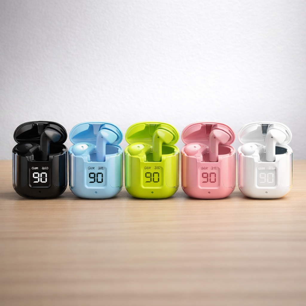 Air31 TWS Wireless Earbuds – Crystal Clear Transparent Shell Earphones With LED Digital Power Display And Bluetooth V5.3