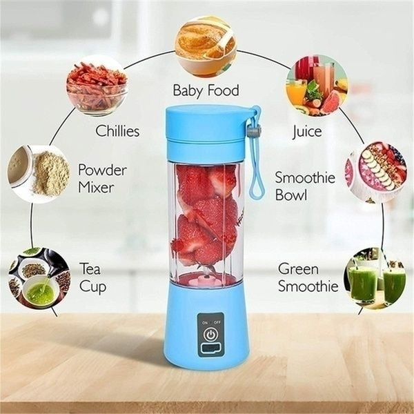 Portable Blender - Rechargeable Personal Smoothie Maker Electric USB Juicer Cup Compact Lightweight Travel Bottles For Shakes
