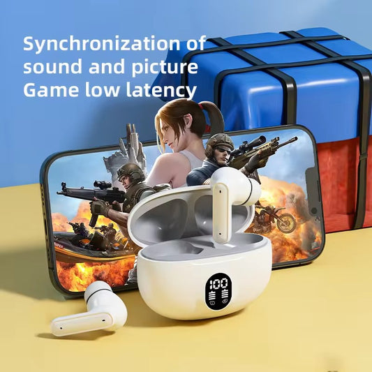 Display Earbuds STEREO 895B Wireless Bluetooth Earbuds | Mic In-Ear Headphones With LED Display | Type C Fast Charging | Bluetooth 5.3 For Android/IPhone ( With Cable - With Box - Random Color )