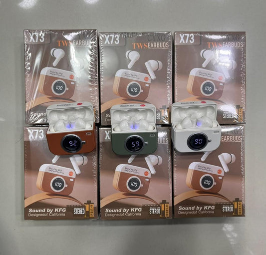X73 TWS Wireless Earbuds Game Box Edition – True Wireless Stereo Earphones With Retro Retro Console Styling And LED Digital Battery Percentage Display