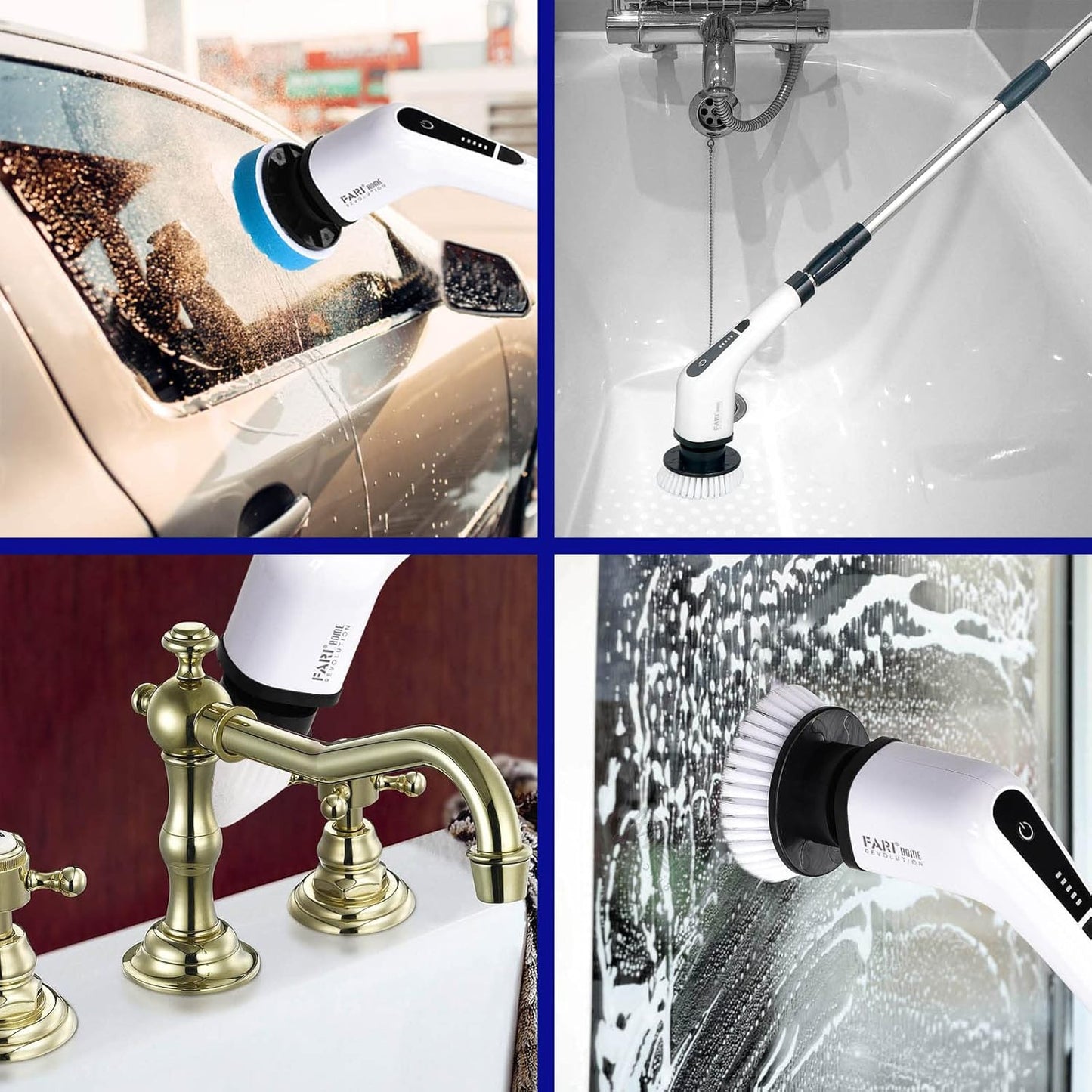 9-in-1 electric cleaning brush attachments and charging base